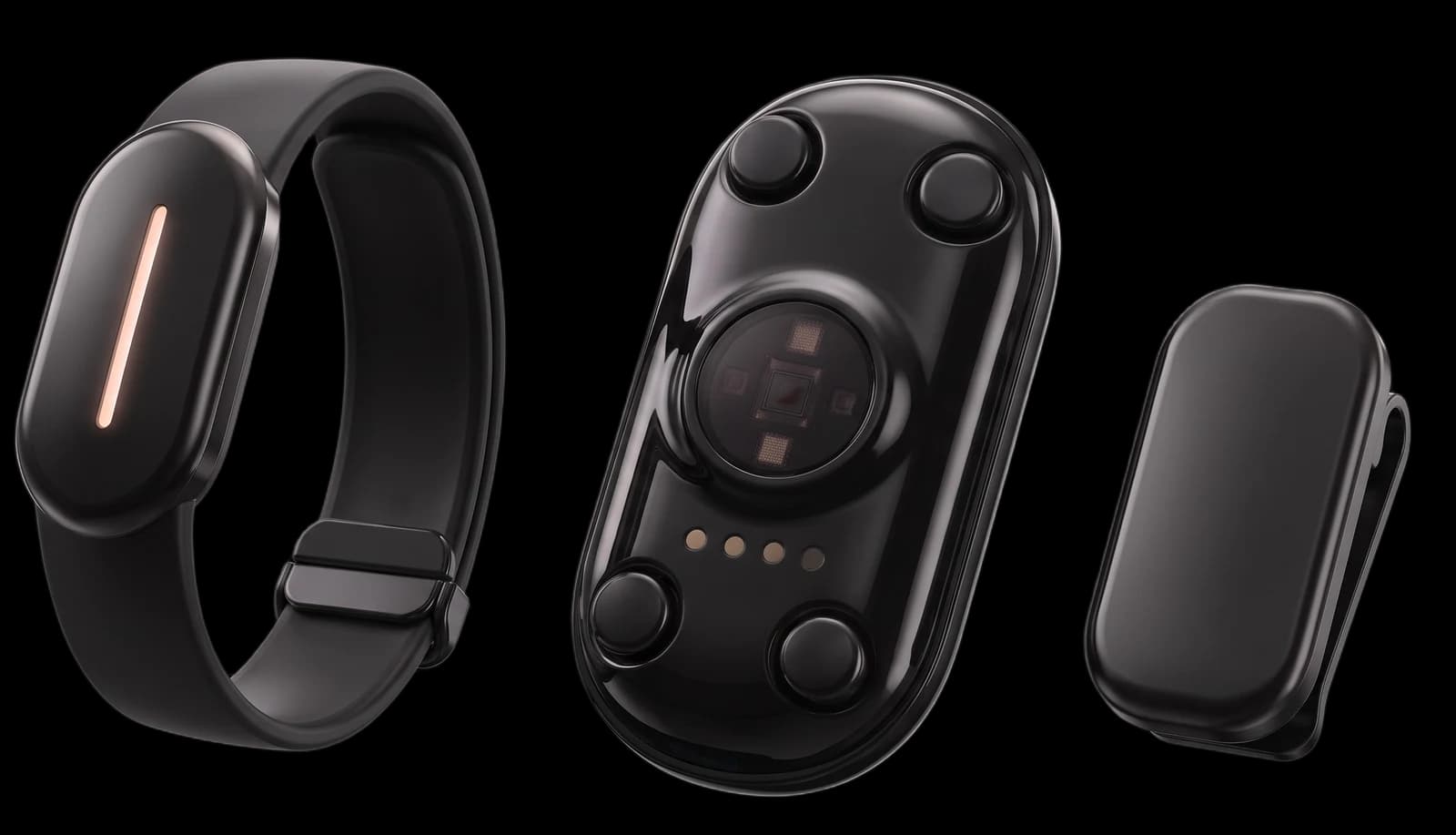 Torq wrist band, wrist module underside and shoe module in Black