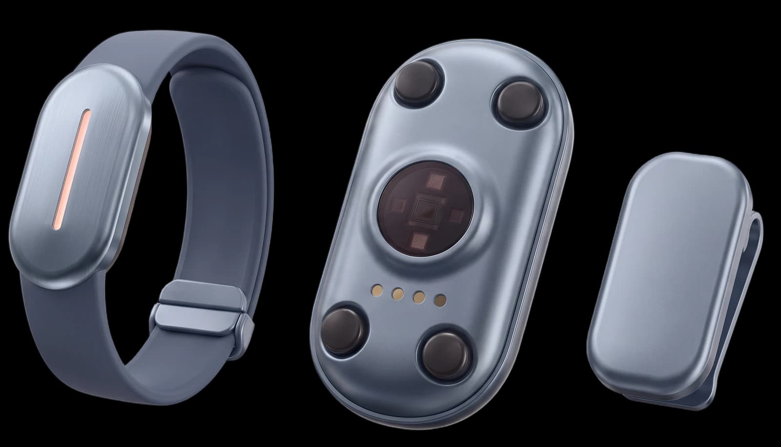 Torq wrist band, wrist module underside and shoe module in Slate